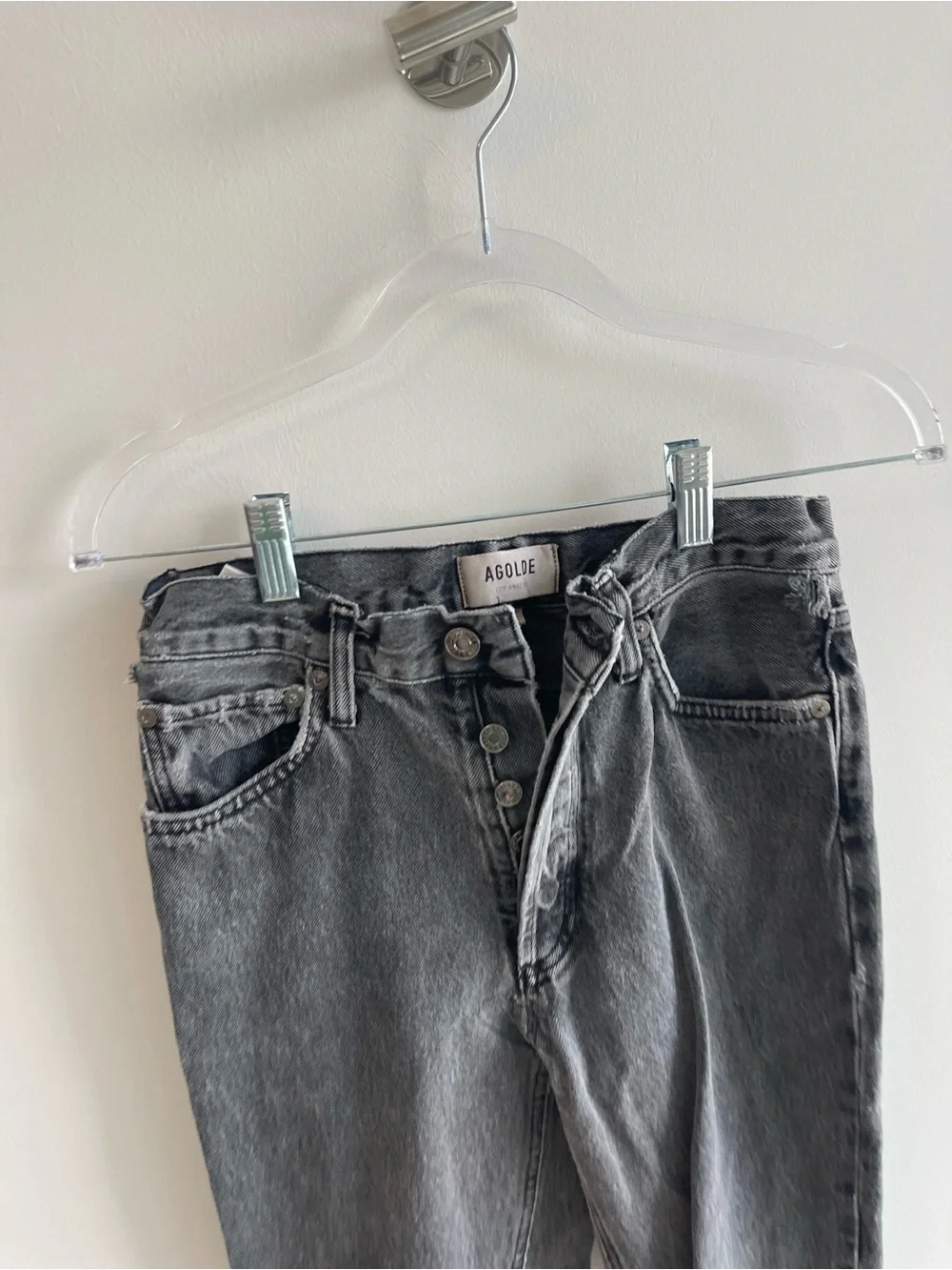 Agolde Washed Charcoal High-Rise Jeans